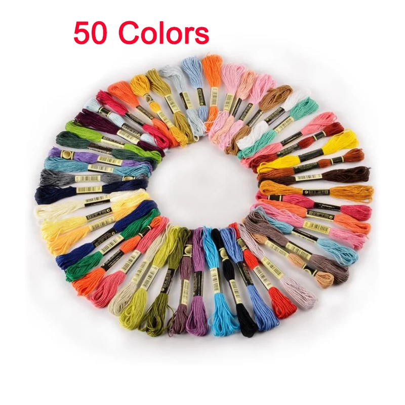 

50/100pcs Multicolor Cross Stitch Threads Embroidery DIY Silk Line Branch Threads Sewing Skeins Floss Kit Knitting Sewing Tools