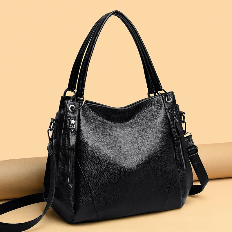 

2021 Fashion Women Handbags Female Shoulder Bags Genuine Cow Leather Big Casual Totes Hand Bag Ladies Large Capacity Bucket Bags