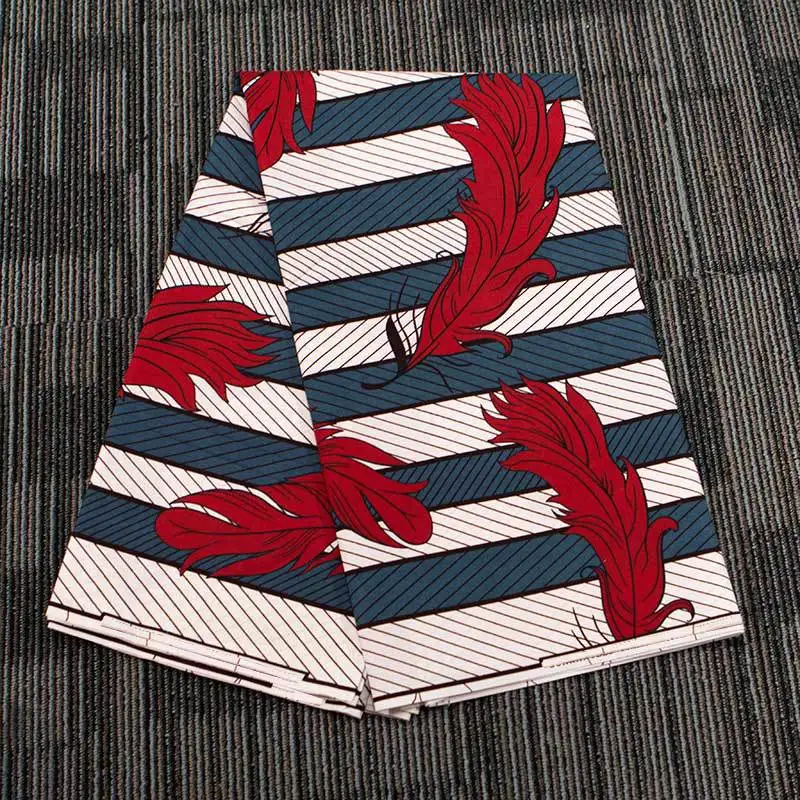 Полосатая красная африканская ткань оптовая продажа ткани с геометрическим