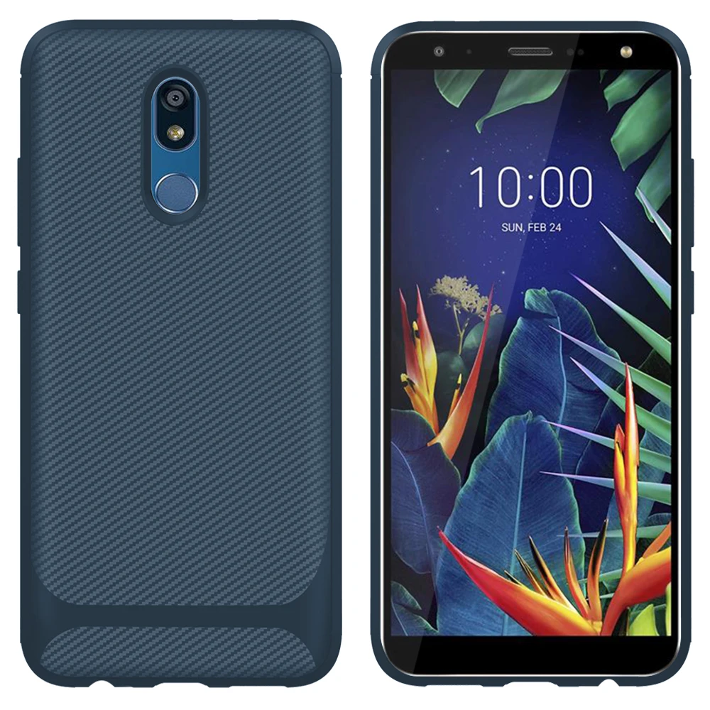 Чехол для телефона LG k 12 Plus K 40 stylo 5 из углеродного волокна ТПУ противоударный