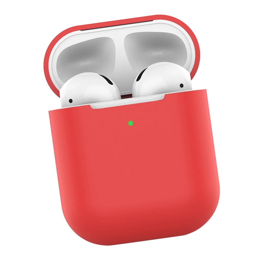 ТПУ Мягкий силиконовый чехол s для Airpods 2, аксессуары, защитная крышка, ультра тонкий чехол, противоударный чехол-держатель, чехол для Air Pods 2nd - Цвет: Red