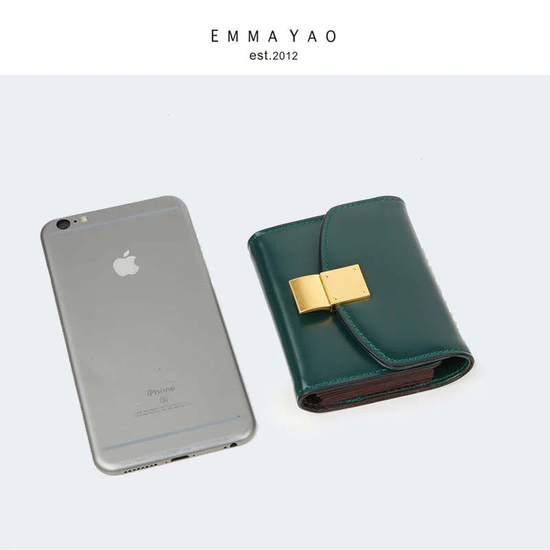 Женский кожаный кошелек EMMA YAO брендовый с отделением для монет модный держатель