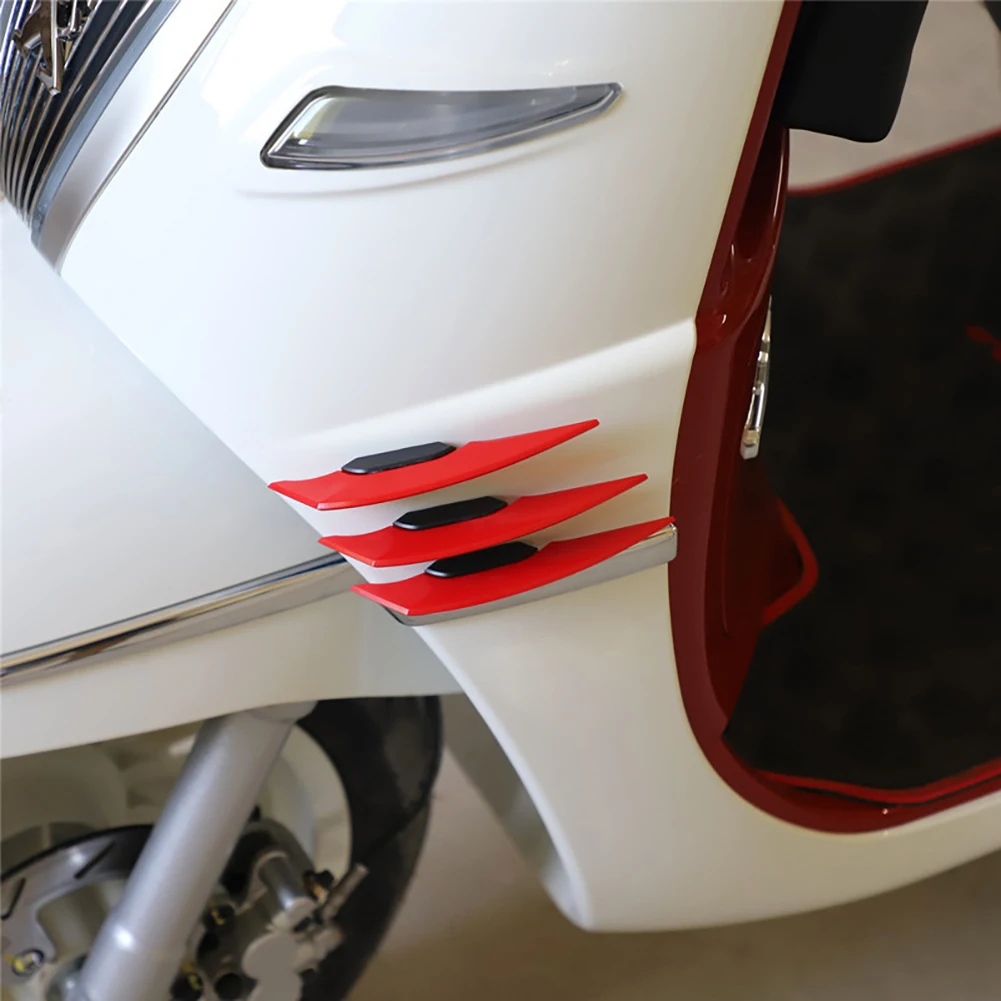 1Pair Universal Motorcycle Winglet Aerodynamic Spoiler Wing with Adhesive Decoration Sticker for Motorbike Scooter - купить по