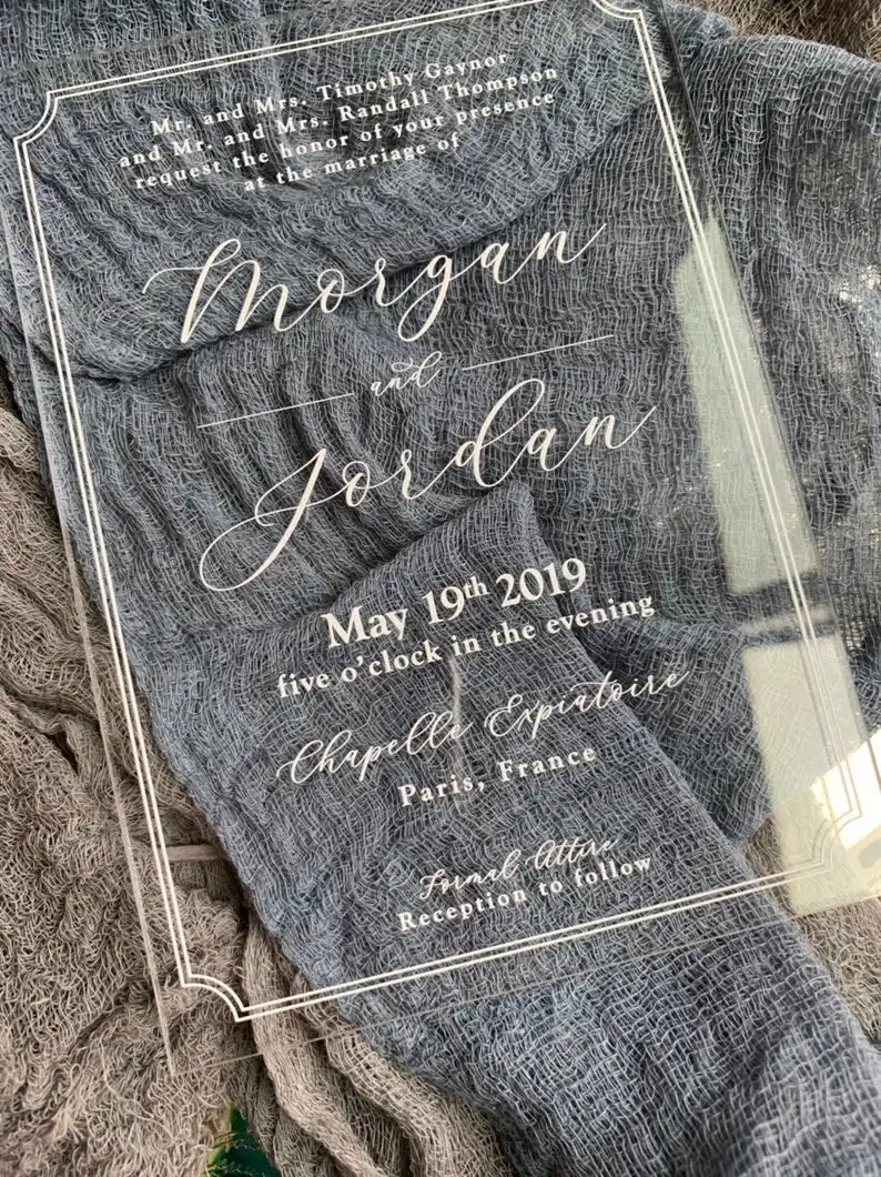 Акриловые свадебные приглашения | прозрачные поли Гибкие приглашения|Открытки и