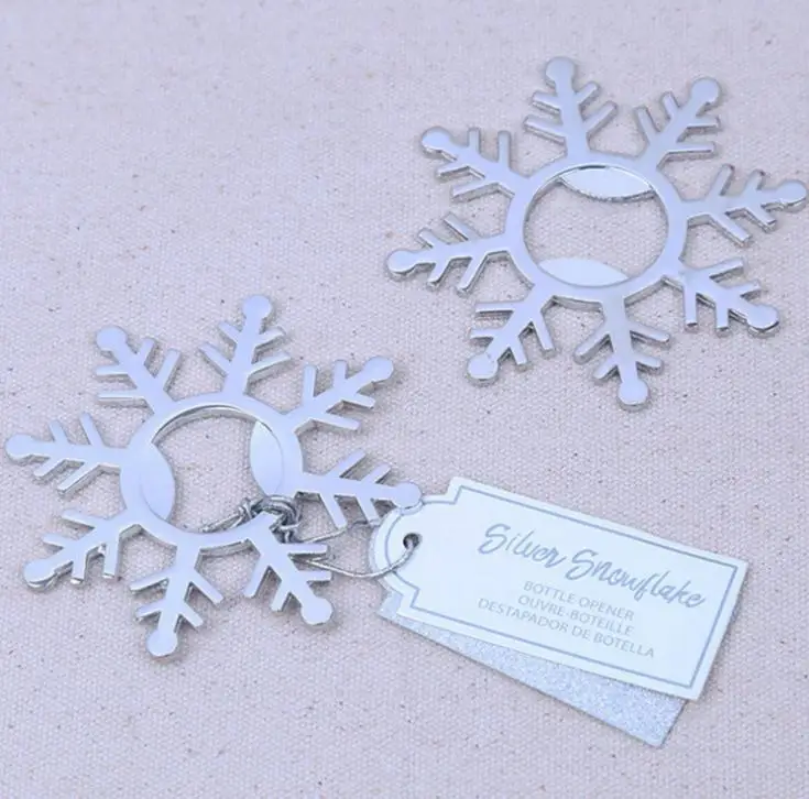 FREE SHIPPING 100PCS Silver Snowflake Bottle Openers Bridal Shower Wedding Favors Winter Party Supplies Anniversary Decor SN2811 | Дом и сад