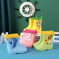 childrens rain boots non slip high tube mid calf crew cartoon velvet rain shoes baby thickening and wear resistant boots
