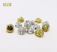 diy jewelry accessories 5pcs pack alloy lion head horizontal hole separator beads perforated beads bracelet special accessor