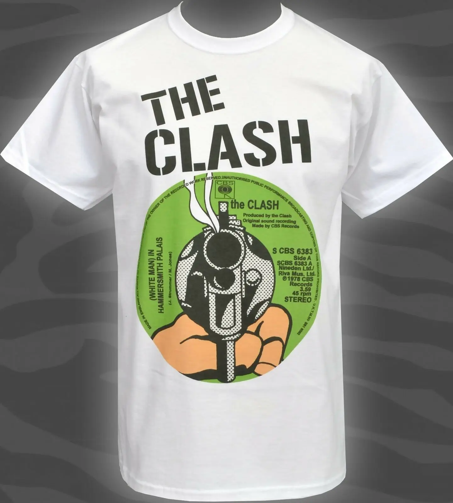The Clash Мужская футболка белый человек в Hammersmith Palais Record Cover панк S 3Xl| |
