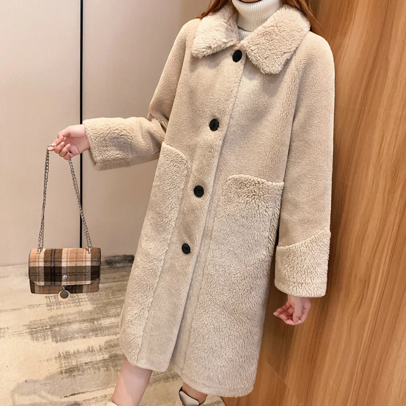 Женское длинное кашемировое меховое пальто стильная теплая кашемировая куртка с
