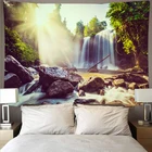 Горный лес водопад гобелен с пейзажем напечатанное настенное покрытие psychedelic настенное пляжное полотенце тонкое одеяло для йоги BG21