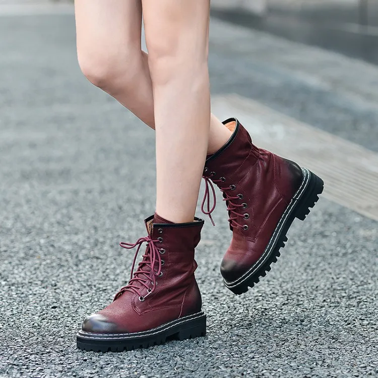 Tanariya New Arrival Shoes Woman Boots Women Autumn/winter 2020 Women's Flat Heel Leather | Обувь