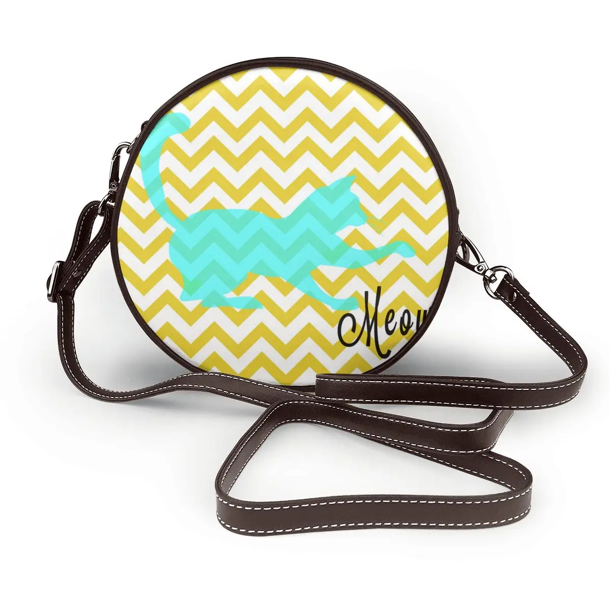 

Meow Shoulder Bag Travel Woman Round Bag Fashion Reusable Leather Purse