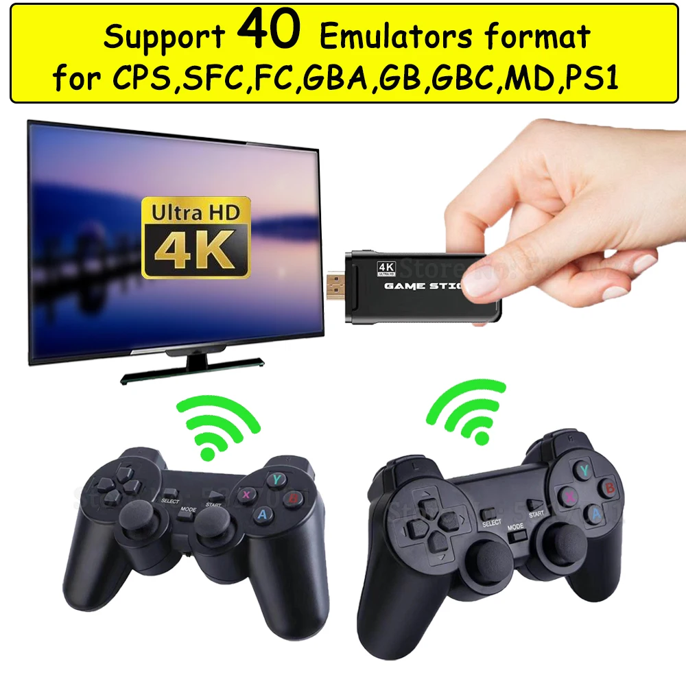 4K HD 64 бит 32 Гб 3550 игры видео игровая консоль 2 4G Беспроводная для CPS PS1 мини ретро
