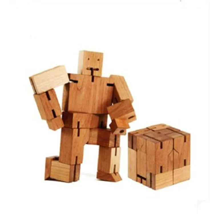 Бревенчатый робот деревянные куклы декомпрессия имитация игрушки детский