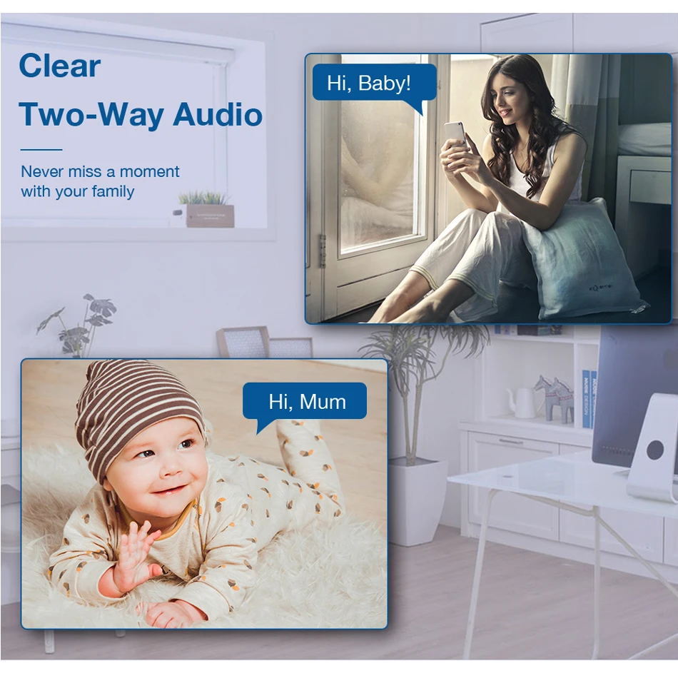 Techage 1080P Беспроводной IP Камера Видеоняни и радионяни 2MP Крытая купольная камера