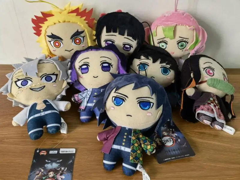 

16CM Genuine Stuffed Toys Japan Anime Demon Slayer Kyoujurou Rengoku Giyuu Muichirou Tokitou Cartoon Pendant Plush Ornaments Toy