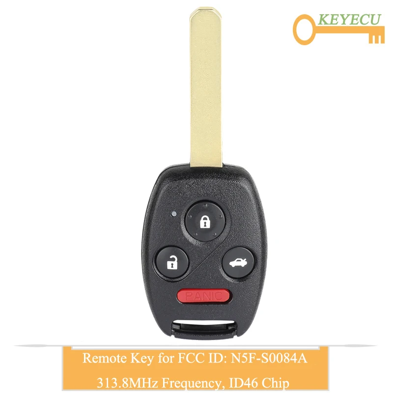 KEYECU пульт дистанционного управления автомобильный ключ для Honda Civic EX Si 2006 2007 2008 2011