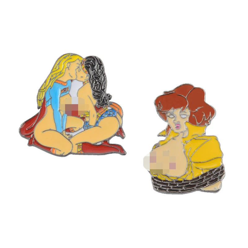 Эмалированная заколка для пар желтые Заколки женщин заколки с поцелуями апрель