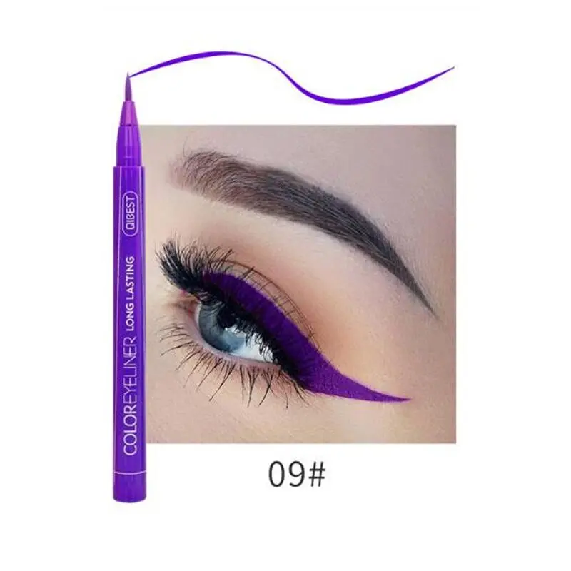 9 1Pcs Cat Eye Color Eyeliner Makeup Waterproof Neon Liquid Eye Liner Pencil Pen Make Up Comestics Long-lasting Black Makeup Tools - Цвет: 9