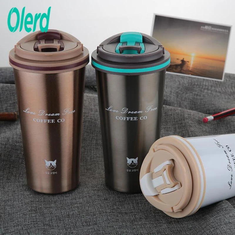 

Olerd 500ml Vacuum Thermos Mug Coffee Cup With Lid Thermocup Seal Stainless Steel Vacuum Flasks Thermo Mug For Car Water Bottles