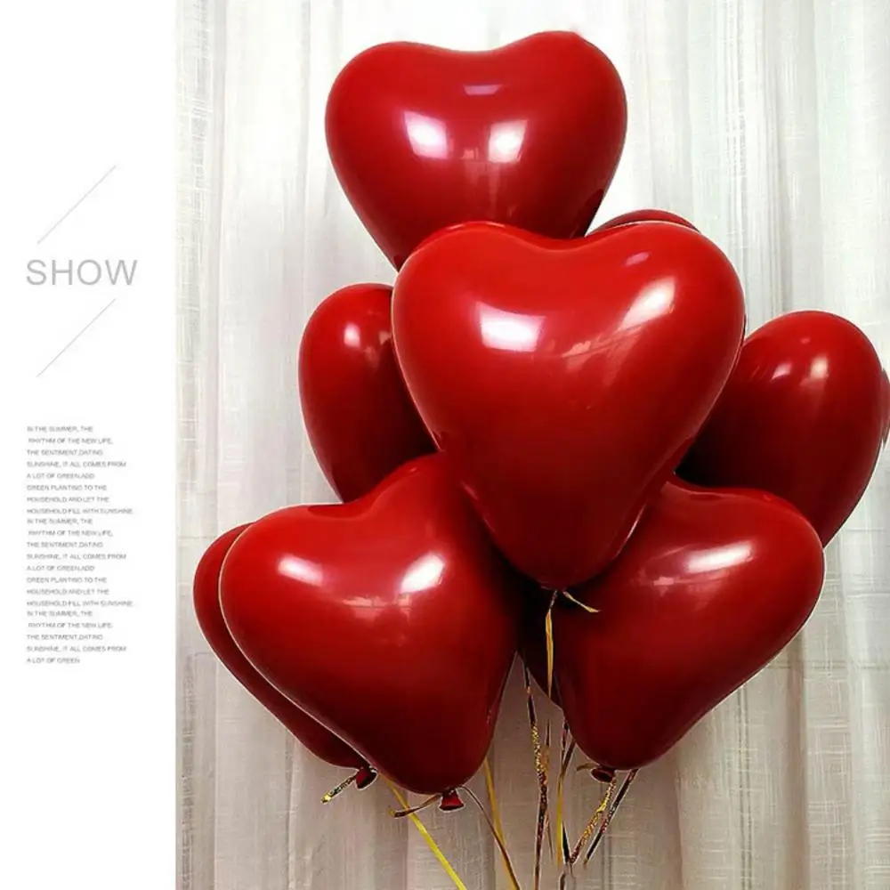 50 шт. гранатовый красный воздушный шар в форме сердца двухслойные рубиновые