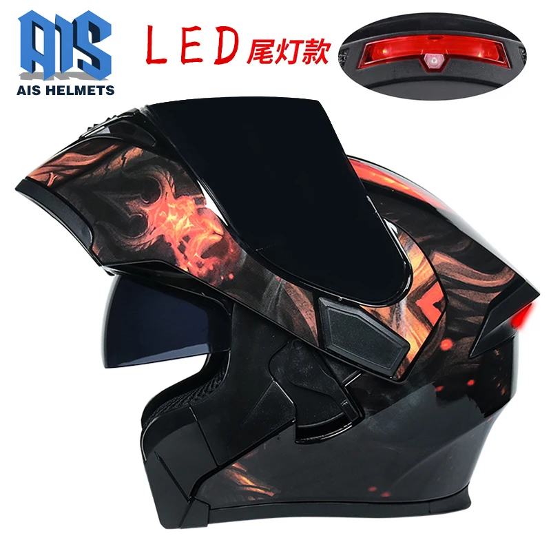 Одобренный в горошек индивидуальный мотоциклетный шлем с откидывающейся