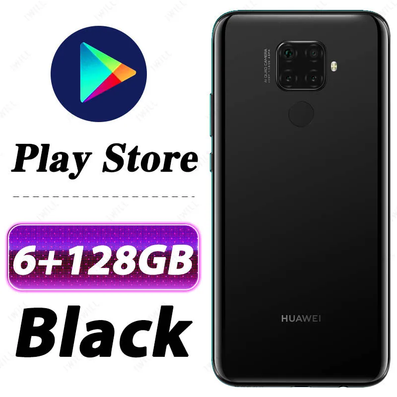 6G 128G Black 6,26 дюймов HUAWEI Nova 5z мобильный телефон Kirin 810 Восьмиядерный отпечаток пальца ID Поддержка Google play - Color: 6G 128G Black