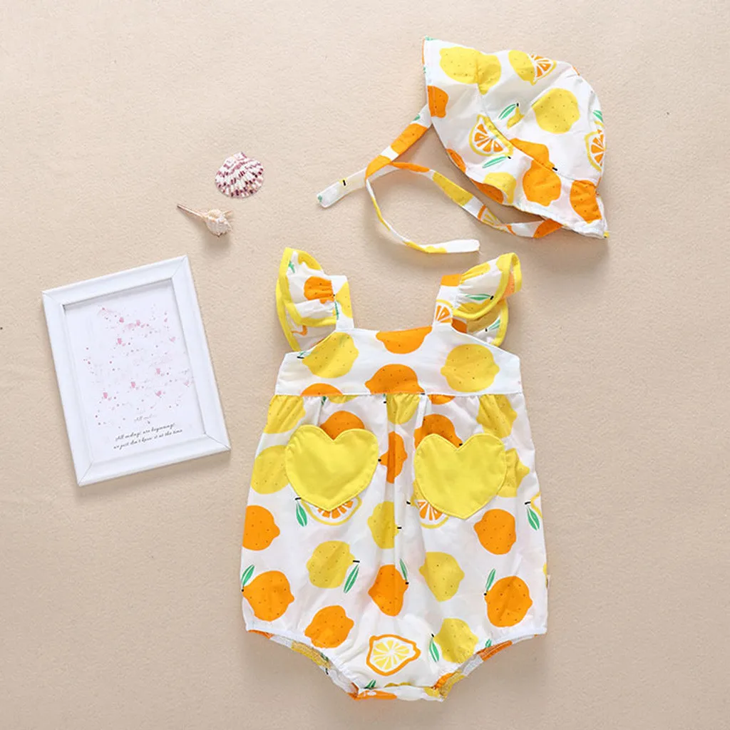 Боди с фруктовым принтом для новорожденных цельнокроеное боди на лямках