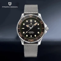 pagani design top brands black men watches 007 mens mechanical watches mesh belt waterproof wristwatch japan nh35 clock man