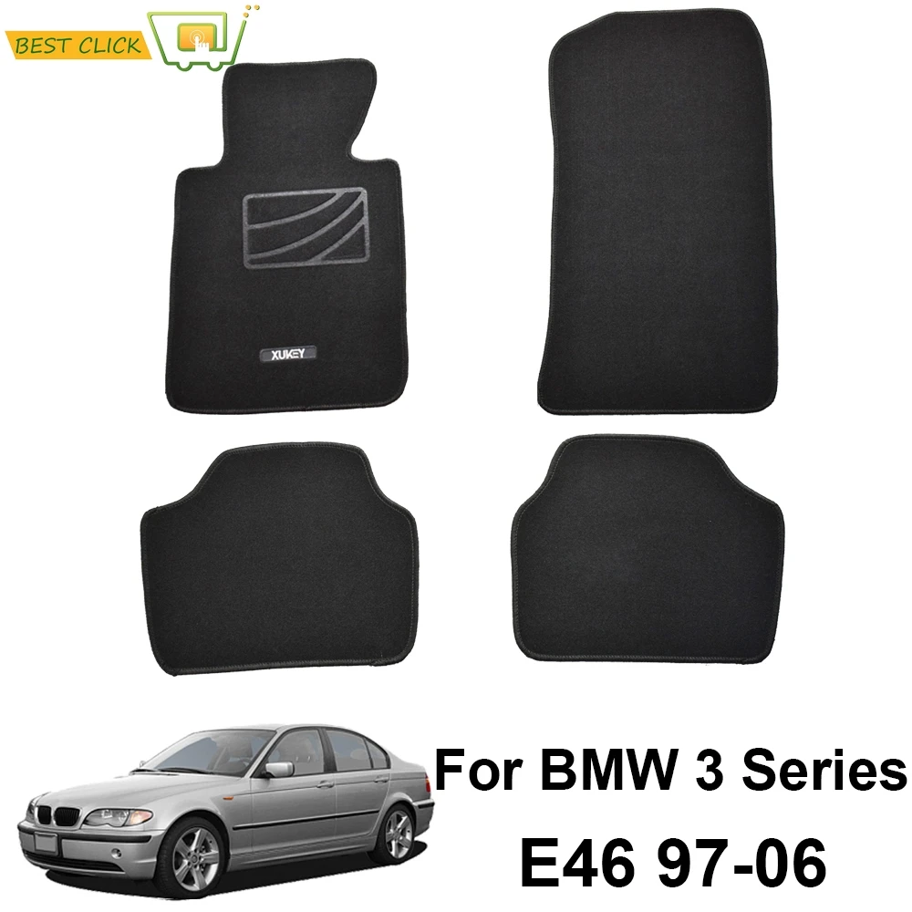

4pcs Custom Car Floor Mat Mats For BMW 3 Series E46 1998 1999 2000 2001 2002 2003 2004 2005 2006 Carpet Rug Nylon Liner