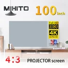 MIXITO 4:3 проектор анти-светильник Экран 100 дюймов 1080P HD Складная Портативный проекции фильмов домашнего офиса Кино для дома и улицы