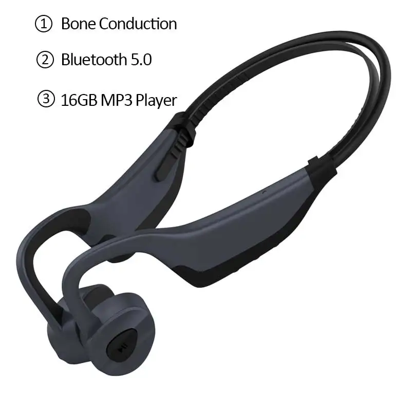 Костной проводимости наушники MP3 плеер 16 Гб IPX8 водонепроницаемый для плавания Bluetooth 5,0 наушники 2 в 1 гарнитура открытый ухо