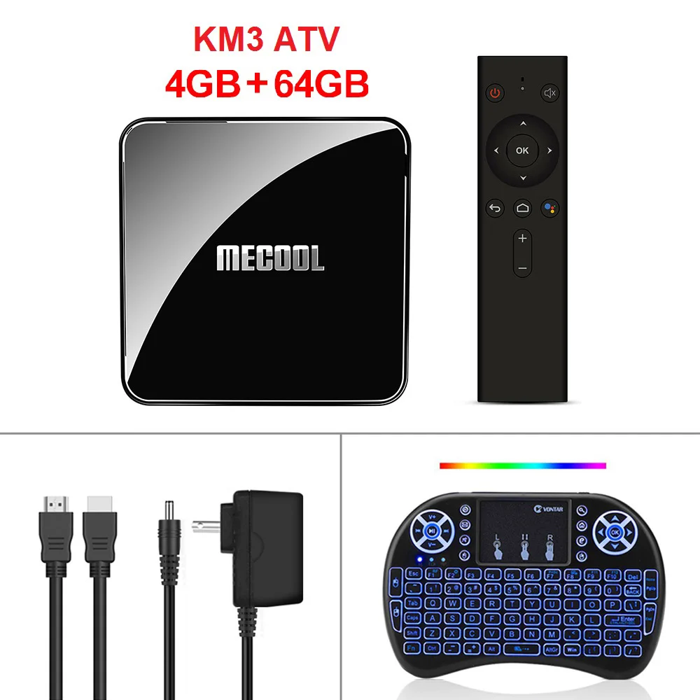 Android tv 9,0 Google Сертифицированный MECOOL KM9 PRO 4 ГБ 32 ГБ Android 9,0 tv Box Amlogic S905X2 4 K Voice 2,4G 5G Dual Wifi BT4.0 KM9A tv - Цвет: KM3 ATV 4G64G i8