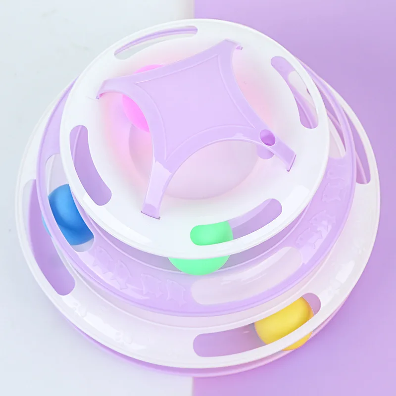 4 Levels Pet Cat Toy Creativity Space Tower Tunnel Tracks Intelligence Ball Training Interactive Amusement Plate Products | Дом и сад