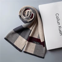 2021 autumn winter new fashion plaid neckerchief wool mix versatile warm lattice mens versatile scarf bib for gifts