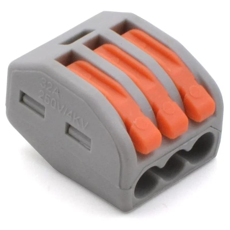 

10-100pcs PCT3 Universal wire Connector Safety Fast Block Clamp Terminal Cable Reusable Terminals for Wires Housing for Wago