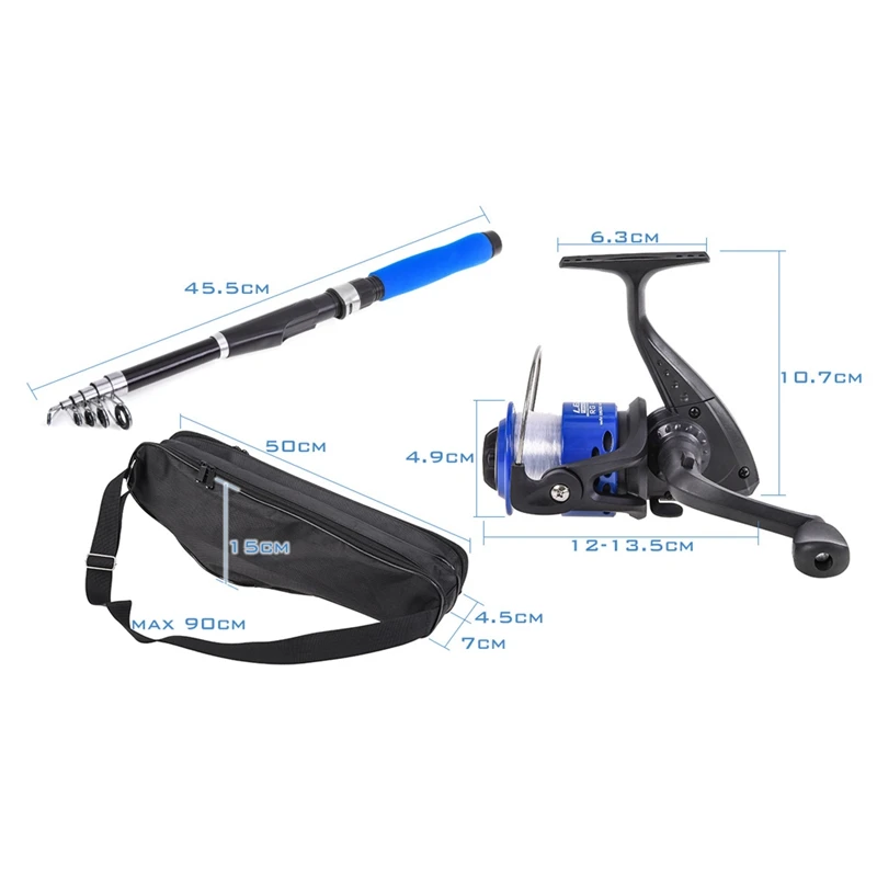 

LEO Telescopic Fishing Rod and Reel Combos Full Kit Entry-Level Fishing Sea Rod Kit 195cm