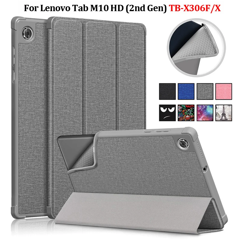 Умный чехол для Lenovo Tab M10 HD 2 го поколения из мягкой ткани и силикона защитный TB X306F