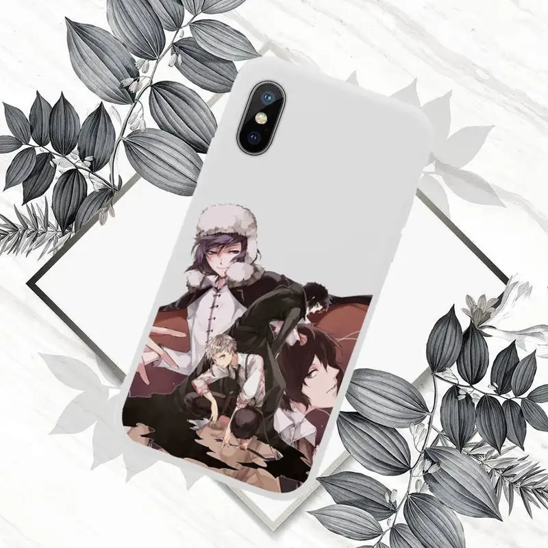 

apan anime bungou stray dogs Dazai Osamu Phone Case Candy Color for iPhone 6 7 8 11 12 s mini pro X XS XR MAX Plus