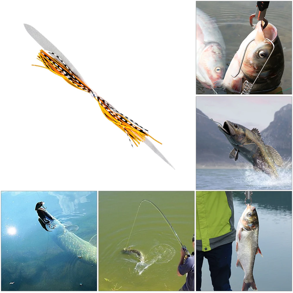 

20pcs Squid Snapper Jigging Fishing Lure Colorful Silicone Skirts Trailer Replacement for Squid Jigs Fishing Lures