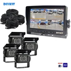 Водонепроницаемая 4-дюймовая камера заднего вида DIYKIT, AHD IPS, 960P, с функцией ночной съемки, с SD-картой