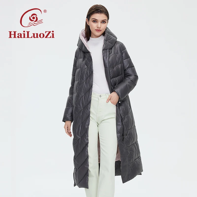 Куртка женская зимняя длинная до колен с поясом 2021 6037 | Женская одежда