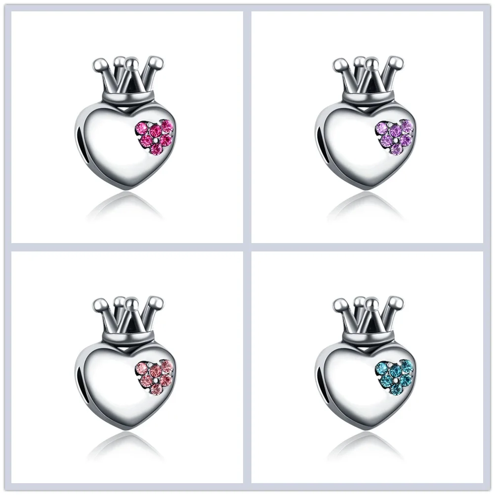 

New Fashion Hot Sale Charm Original Love Crown Diamond Beads Suitable for Original Pandora Ladies Bracelet Jewelry Gift