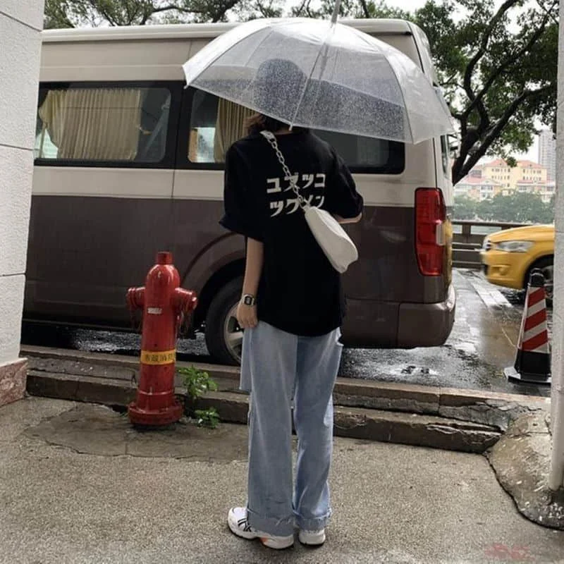 

T-shirt Men And Women 2021 Summer New Korean Version Of Wild BF Wind Loose And Thin Simple Japanese Printing Short Sleeve