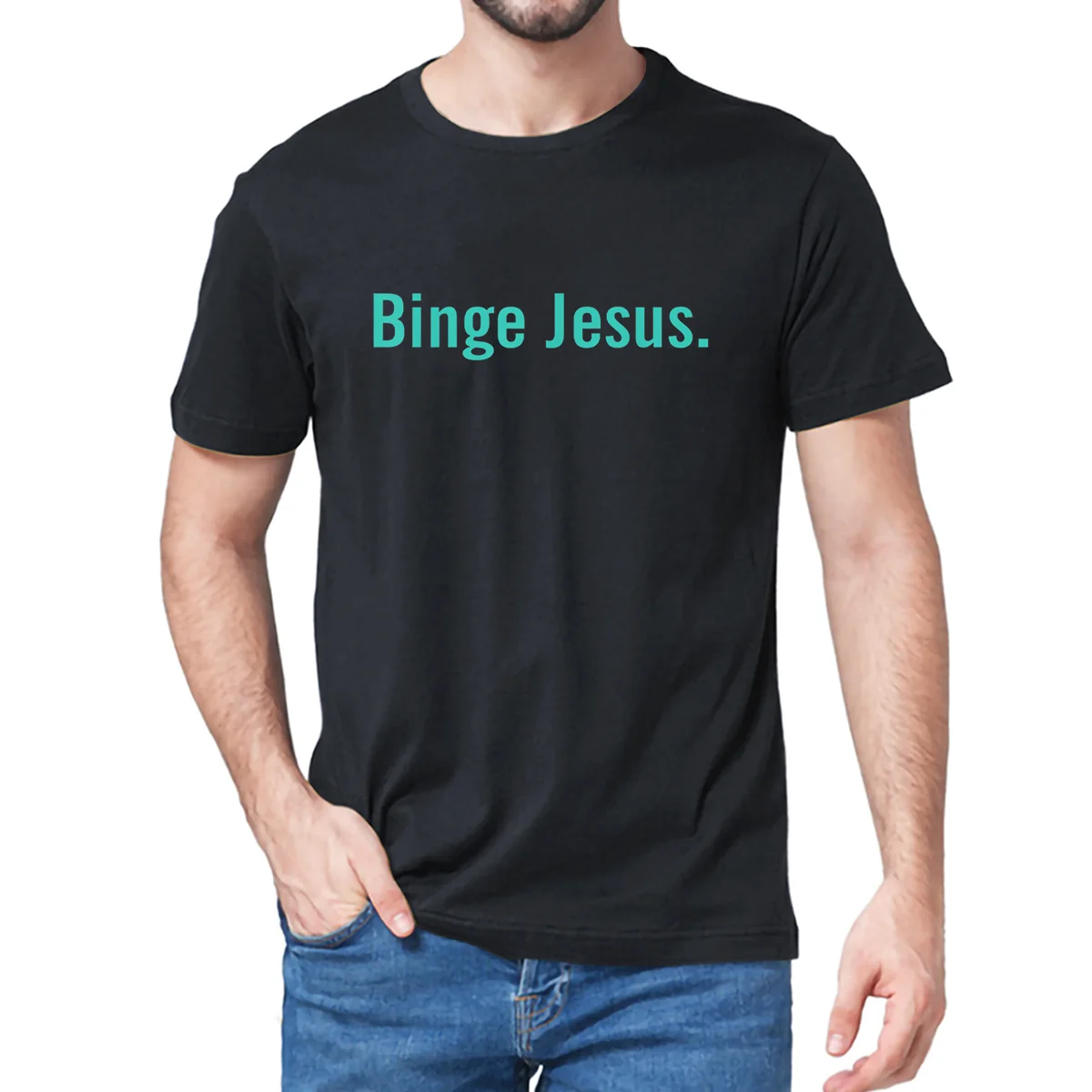 

The Chosen Merch Binge Jesus Vintage Summe Men's 100% Cotton Short Sleeves T-Shirt Humor Gift Women Soft Top Tee
