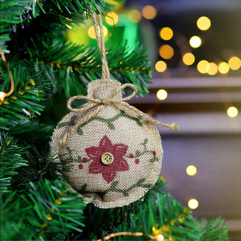 Промо-акция! Деревенские украшения для рождественской елки чулок из мешковины