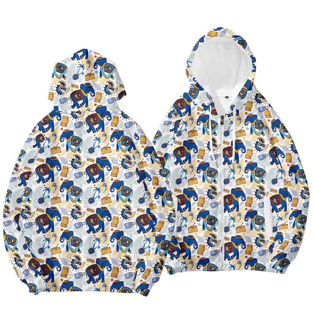 

Hot Sale Spring Autumn Jacket Men Elephant Print Men Hoodies Sweatshirt Fashion Long Sleeve Streetwear Zipper Hip Hop