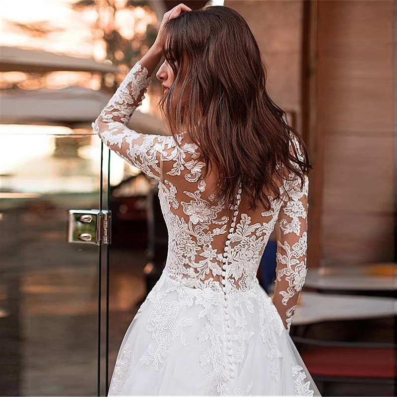 Elegant Wedding Dresses Mermaid O-Neck Tank Sleeveless Tulle Floor-length Appliques Beaded Bridal Gowns Vestido De Casamento