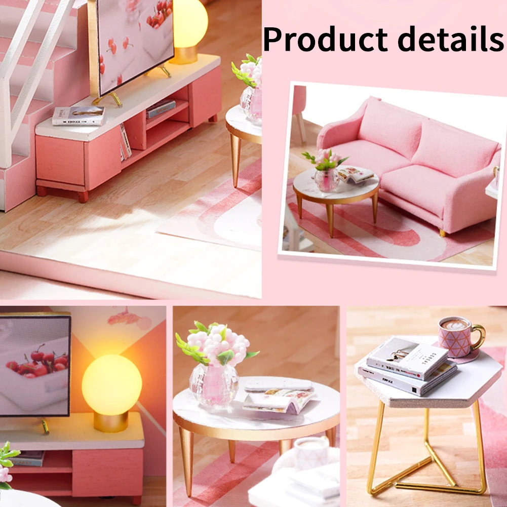 

DIY Dollhouse Wooden Doll House Miniature Doll House Furniture Kit Casa Music Led Toys For Children Birthday Gift Doll House Kit