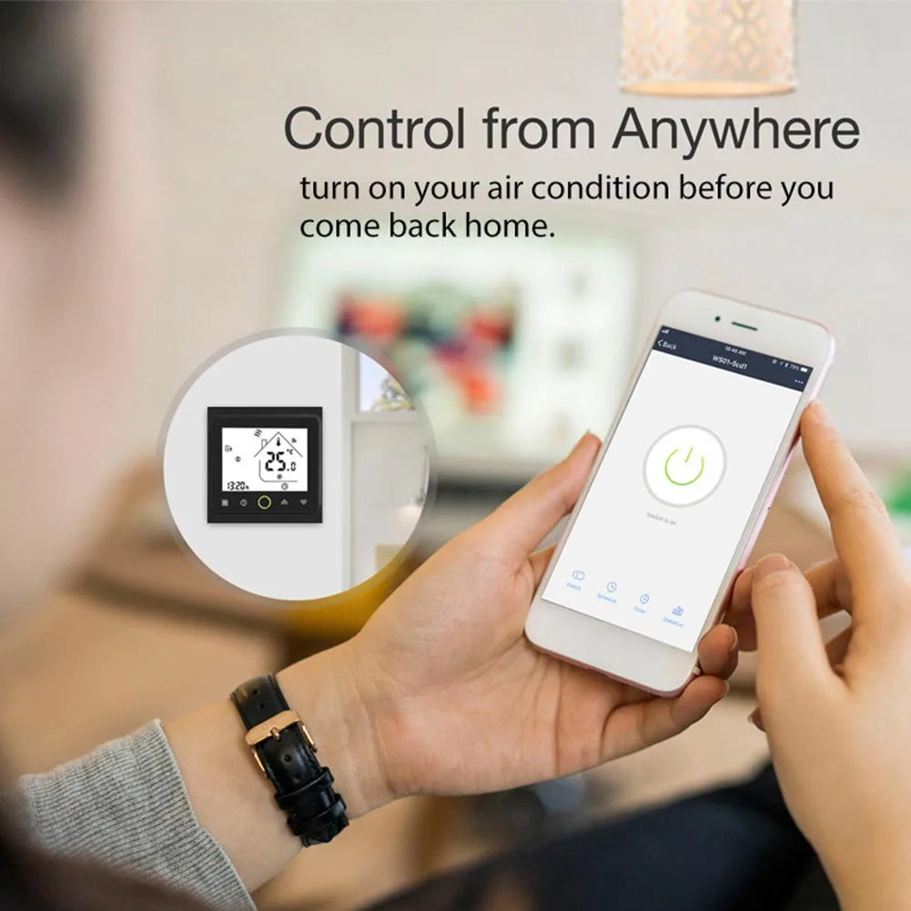 

Smart LCD Screen Thermostat Wireless Universal Household Backlight Touch Control Water Heater Electric WIFI For Google Home